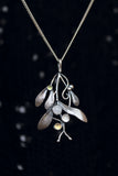 Mistletoe silver pendant Artisan jewelry