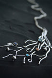 Winter berries necklace Handmade silver jewelry