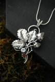 Strawberry silver pendant Plant jewelry Botanical necklace Silversmithing
