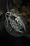 Fern earrings Silver botanical jewelry