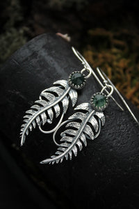 Fern earrings Silver botanical jewelry