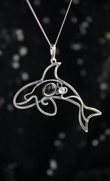Orca whale silver pendant Artisan jewelry – Ursula Jewelry