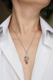 Mushroom necklace for women Woodland nature pendant Amber jewelry