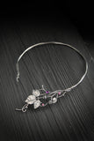 Open necklace Raspberry sterling silver plant jewelry