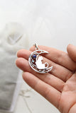 Moon cat pendant Silversmithing necklace