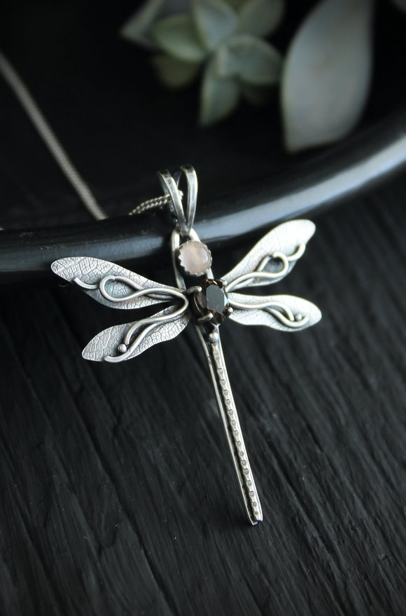 Dragonfly pendant Hand fabricated jewelry
