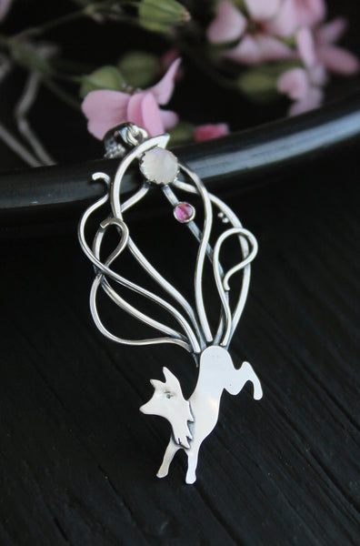 Kitsune pendant Japanese Fox Silversmithing jewelry – Ursula Jewelry