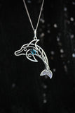 Dolphin pendant Hand fabricated silver jewelry