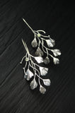 Botanical earrings with maidenhair fern leaves