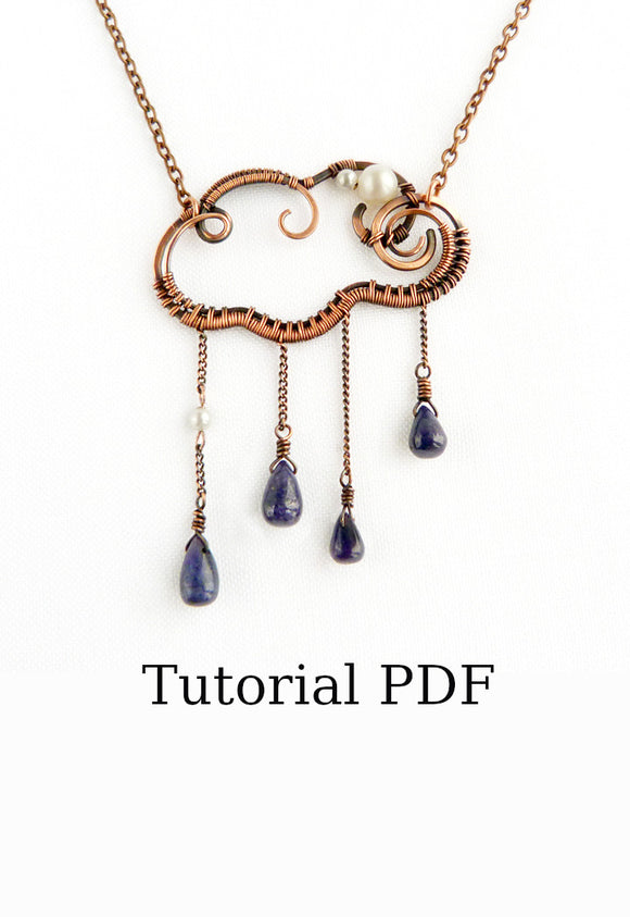 Wire wrapped jewelry tutorial Cloud pendant Copper wire tutorial Wire weave tutorial without soldering Step by step guide Wire wrapping