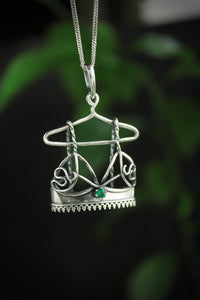 Silver bra artisan pendant Hand-fabricated jewelry